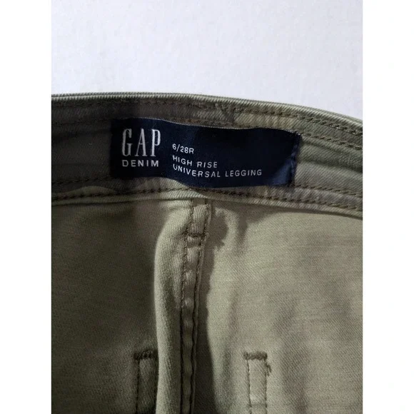 GAP Denim High Rise Camo Legging Jeans Sz 6/28R Super Stretch Skinny Army Green - Picture 7 of 11